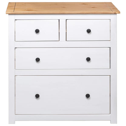 vidaXL Sideboard | White and natural wood | Solid pine wood | Medium | Storage