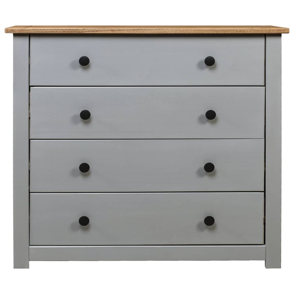 vidaXL Side Cabinet Grey 80x40x73 cm Pine Panama Range