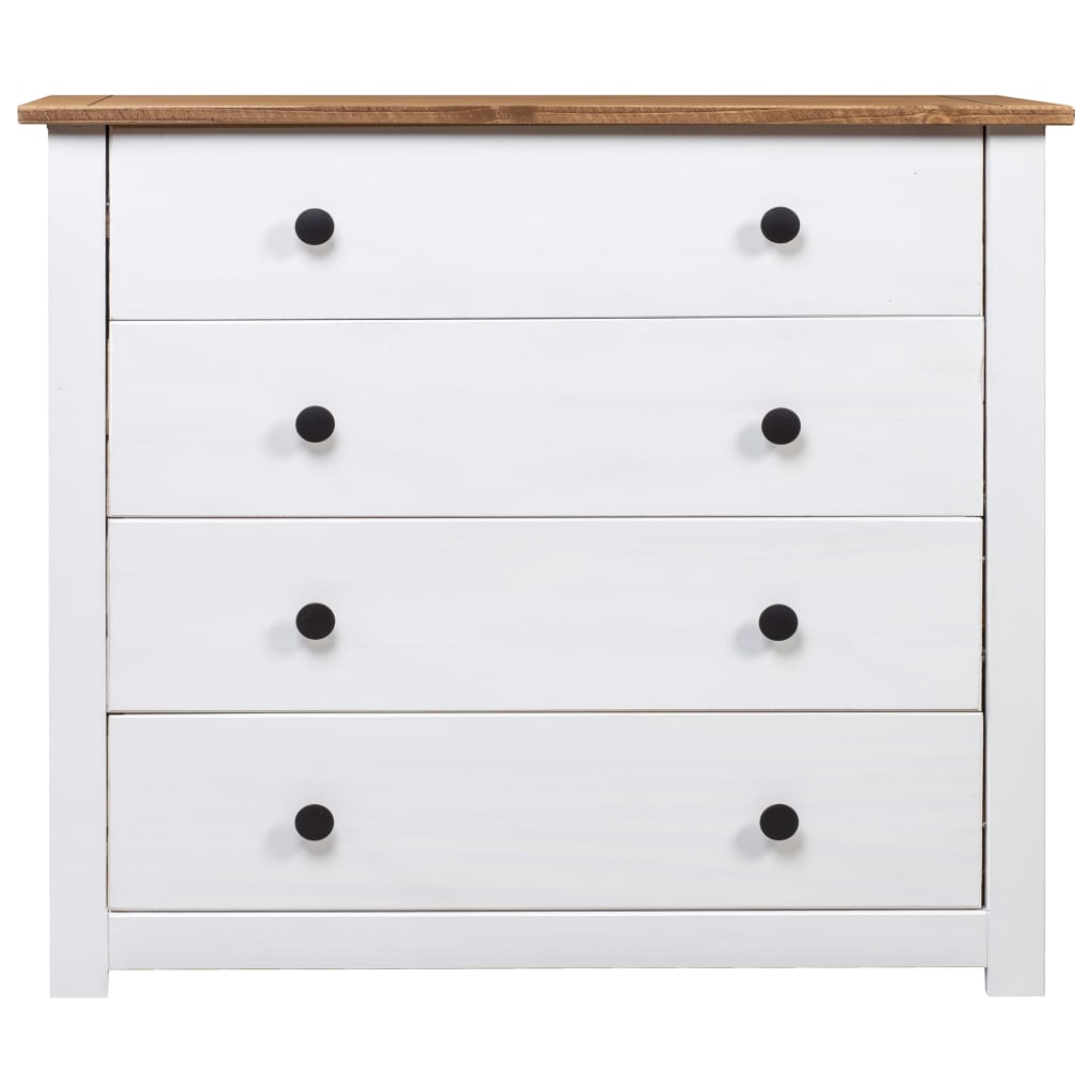 vidaXL Side Cabinet White 80x40x73 cm Pine Panama Range