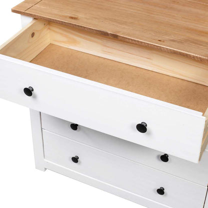 282660 vidaXL Side Cabinet White 80x40x73 cm Pine Panama Range