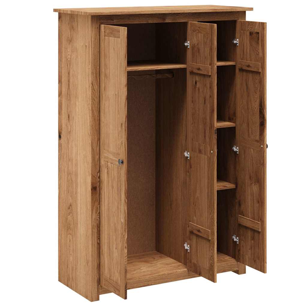 vidaXL Wardrobe | Natural wood colour | Solid pine wood | Large | Wardrobe