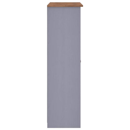 vidaXL Wardrobe | Grey | Solid Pine Wood | Large | Wardrobe | Rectangular