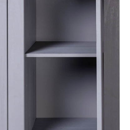 vidaXL Wardrobe | Grey | Solid Pine Wood | Large | Wardrobe | Rectangular