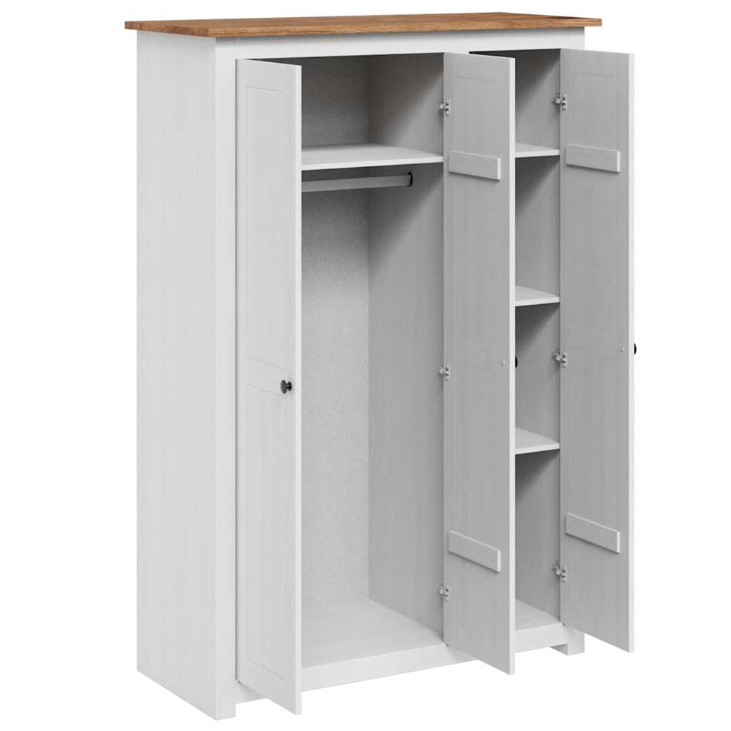 vidaXL Wardrobe | White | Solid Pine Wood | Large | Wardrobe | Rectangular