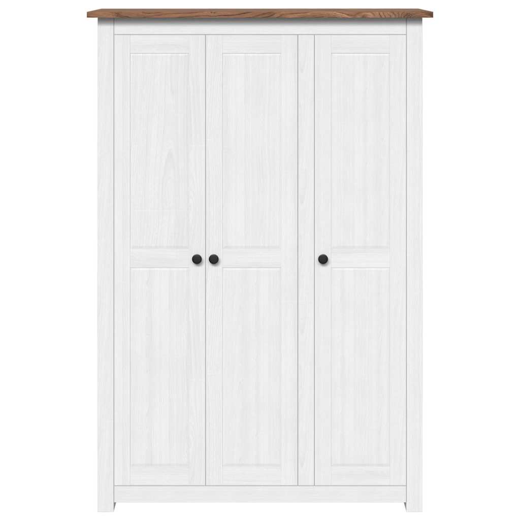 282663 vidaXL 3-Door Wardrobe White 118x50x171,5 cm Pine Panama Range