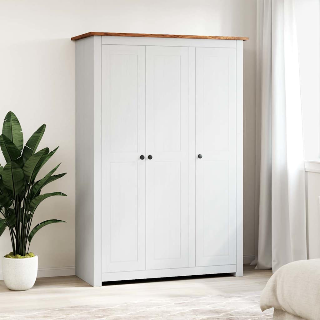 vidaXL Wardrobe | White | Solid Pine Wood | Large | Wardrobe | Rectangular