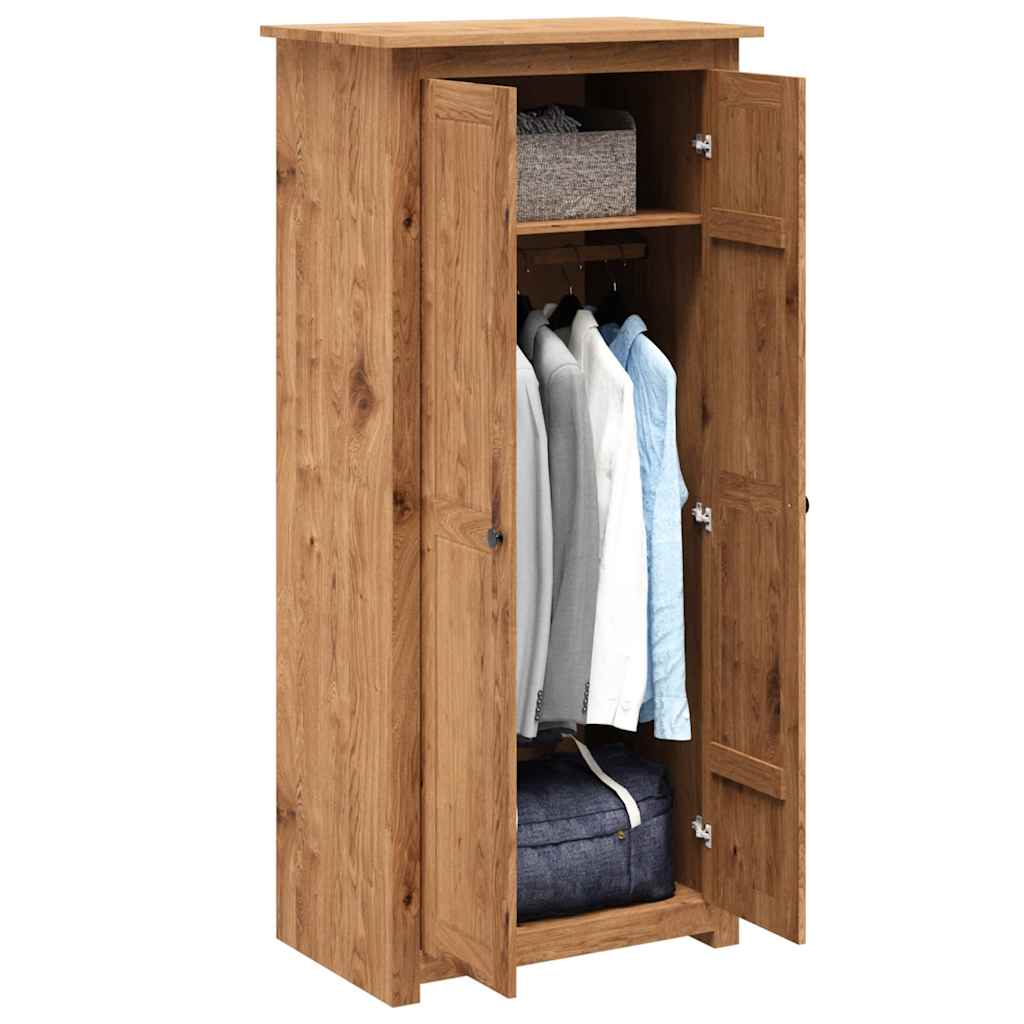 vidaXL Wardrobe | Natural wood | Solid pine wood | 80 x 50 x 171.5 cm | Wardrobe