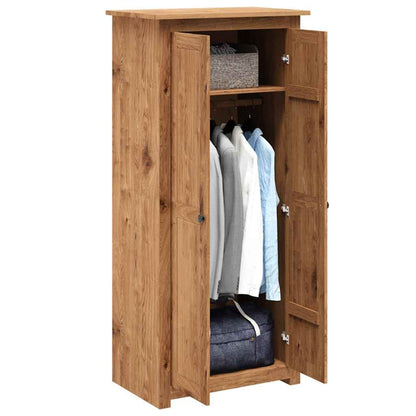 vidaXL Wardrobe | Natural wood | Solid pine wood | 80 x 50 x 171.5 cm | Wardrobe