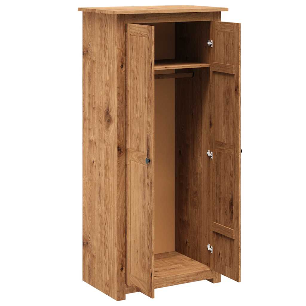 vidaXL Wardrobe | Natural wood | Solid pine wood | 80 x 50 x 171.5 cm | Wardrobe