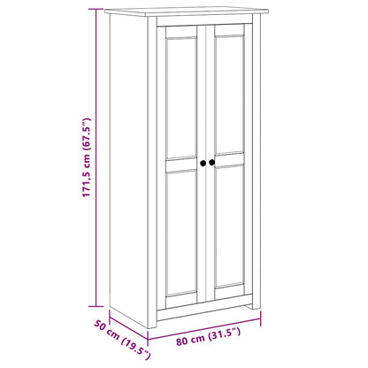 vidaXL Wardrobe | Natural wood | Solid pine wood | 80 x 50 x 171.5 cm | Wardrobe