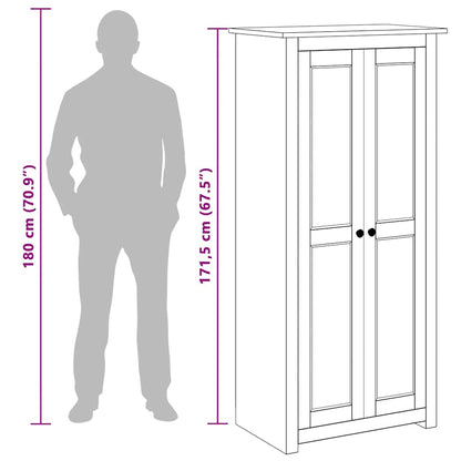 vidaXL Wardrobe | Natural wood | Solid pine wood | 80 x 50 x 171.5 cm | Wardrobe