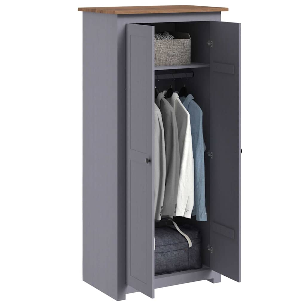 vidaXL Wardrobe Grey 80x50x171.5 cm Solid Pine Panama Range