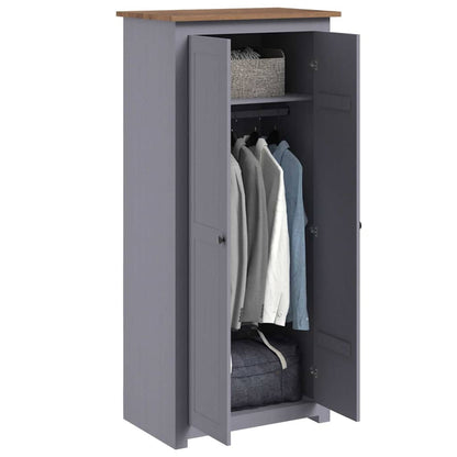 vidaXL Wardrobe Grey 80x50x171.5 cm Solid Pine Panama Range