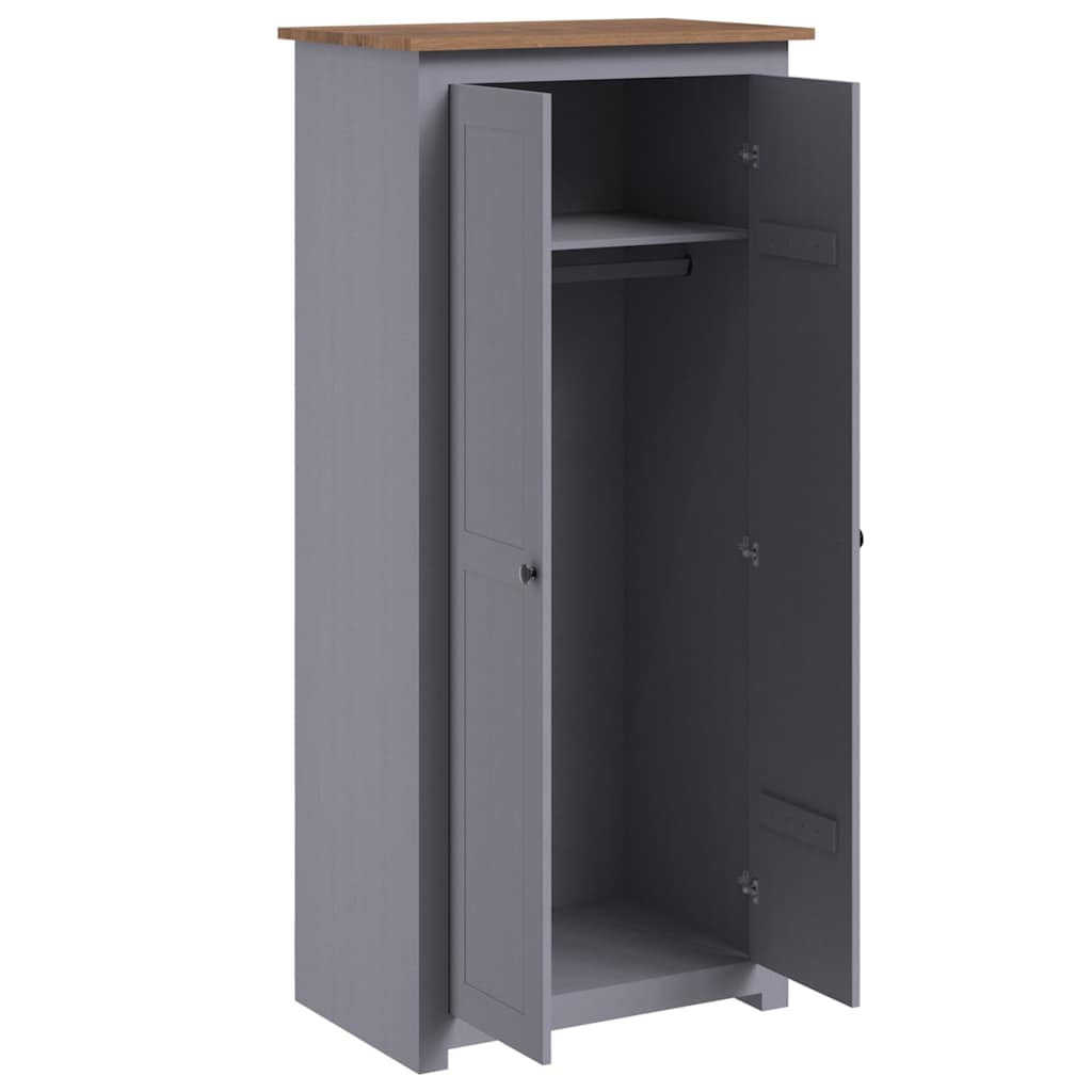 282665 vidaXL Wardrobe Grey 80x50x171,5 cm Solid Pine Panama Range