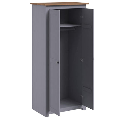 282665 vidaXL Wardrobe Grey 80x50x171,5 cm Solid Pine Panama Range