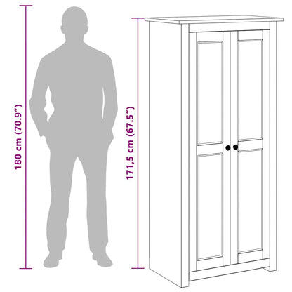 vidaXL Wardrobe | Grey | Solid pine wood | Compact | Wardrobe | Rectangular