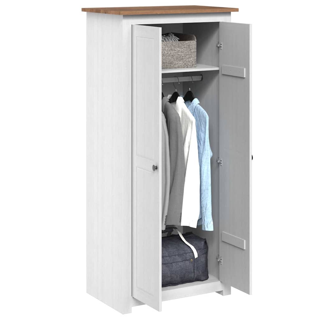 282666 vidaXL Wardrobe White 80x50x171,5 cm Solid Pine Panama Range