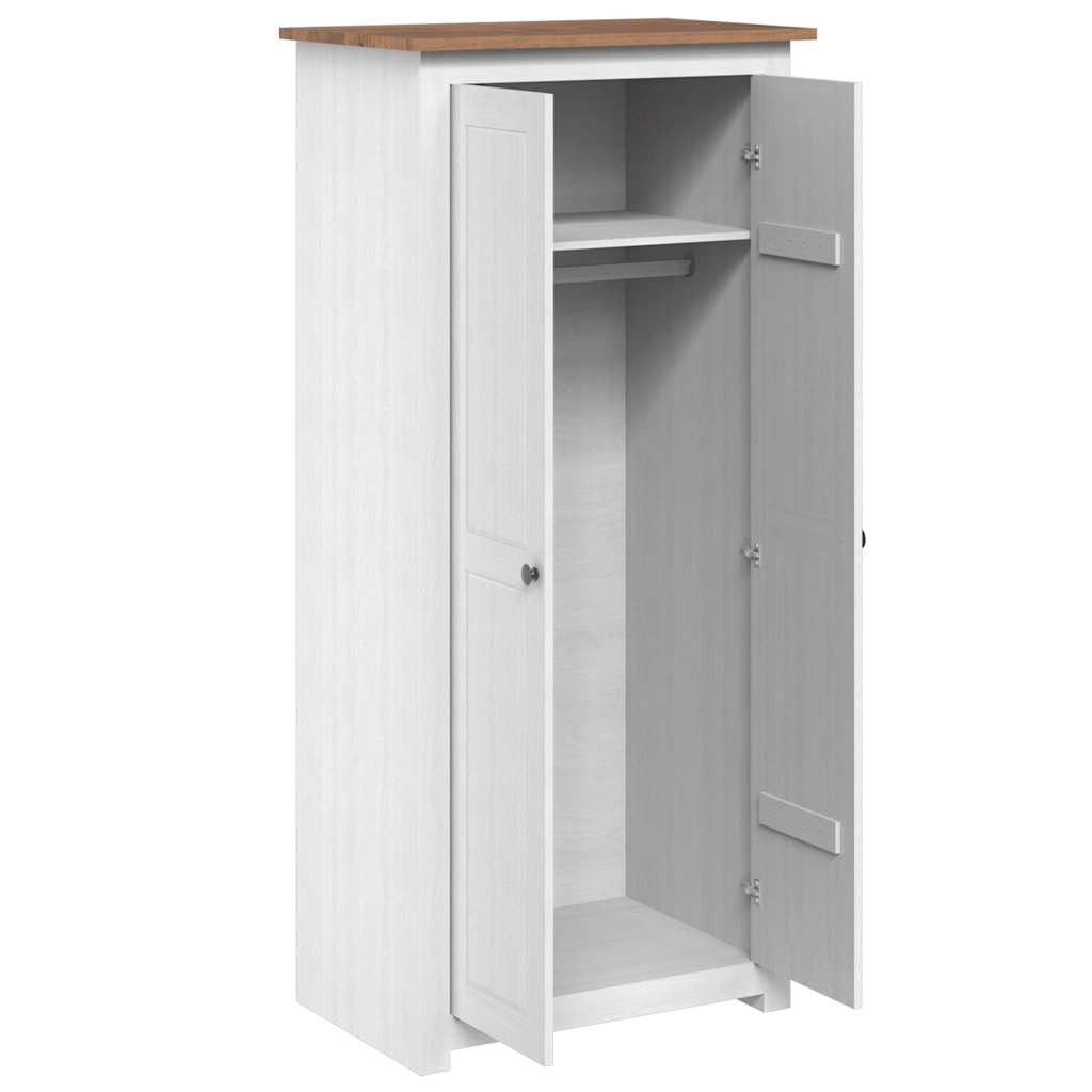 282666 vidaXL Wardrobe White 80x50x171,5 cm Solid Pine Panama Range