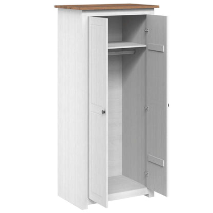 282666 vidaXL Wardrobe White 80x50x171,5 cm Solid Pine Panama Range