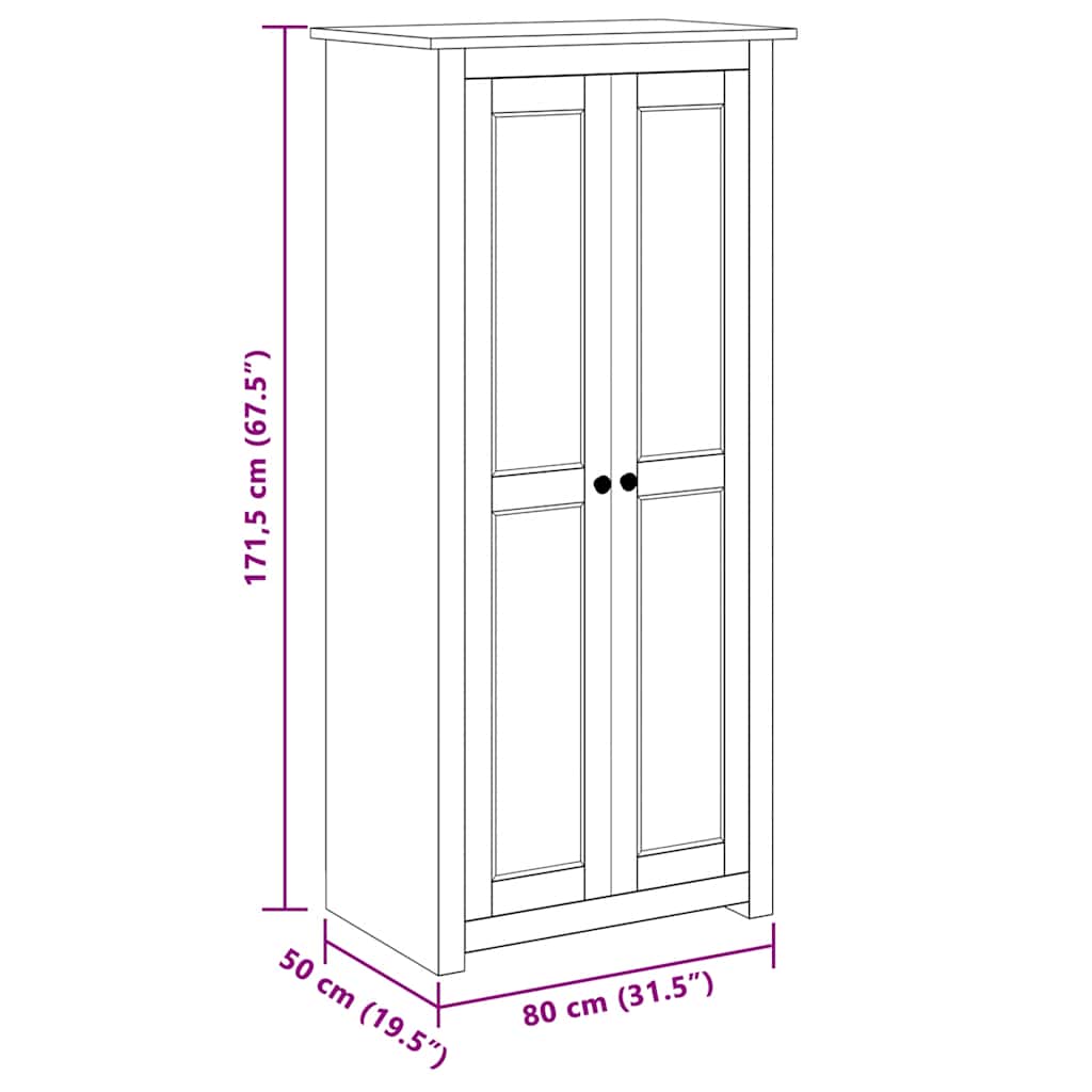 vidaXL Wardrobe | White | Solid Pine Wood | Medium | Storage | Wardrobe