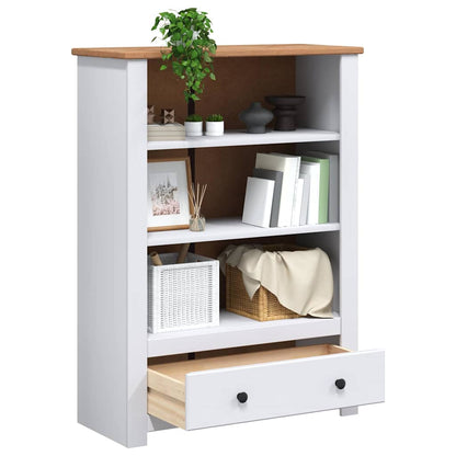 vidaXL Bookcase White 80x35x110 cm Solid Pine Wood Panama Range