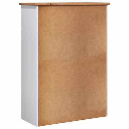 vidaXL Bookcase White 80x35x110 cm Solid Pine Wood Panama Range