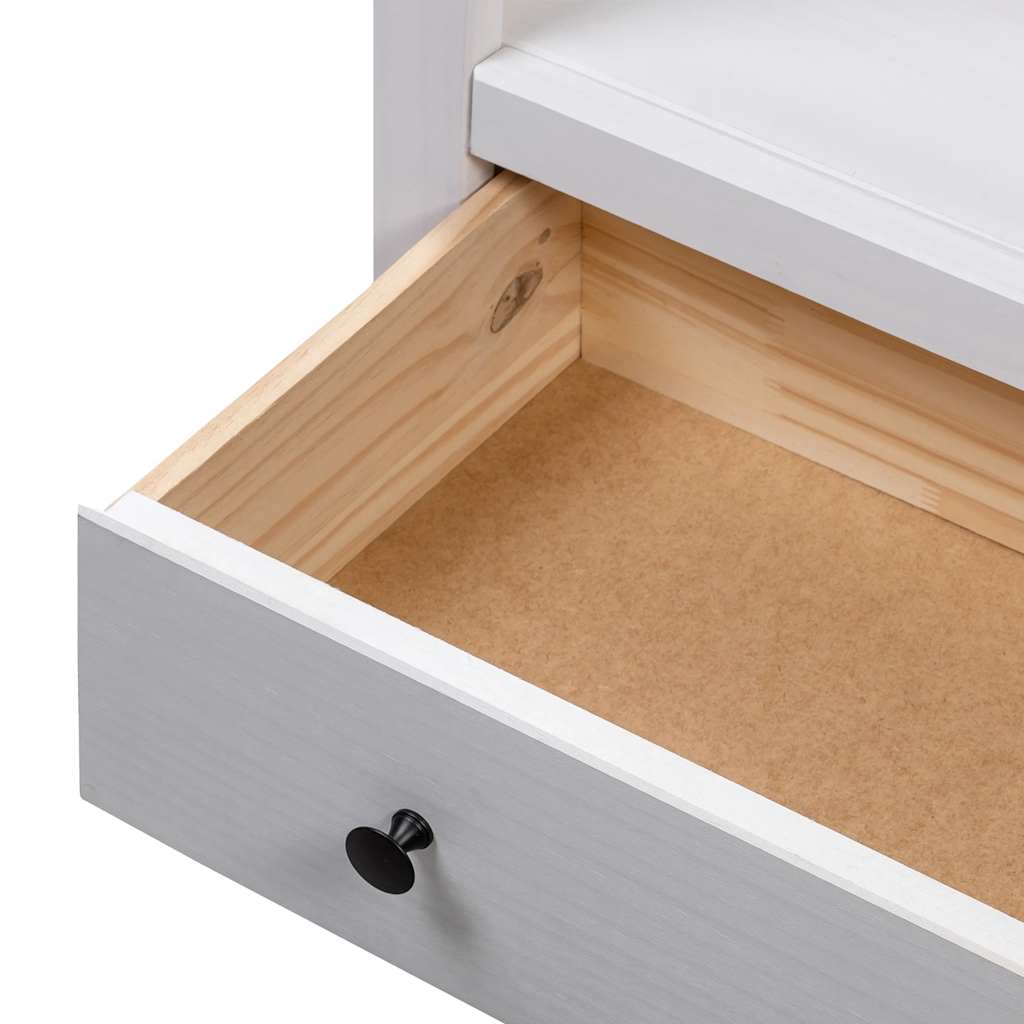 vidaXL Bookcase White 80x35x110 cm Solid Pine Wood Panama Range