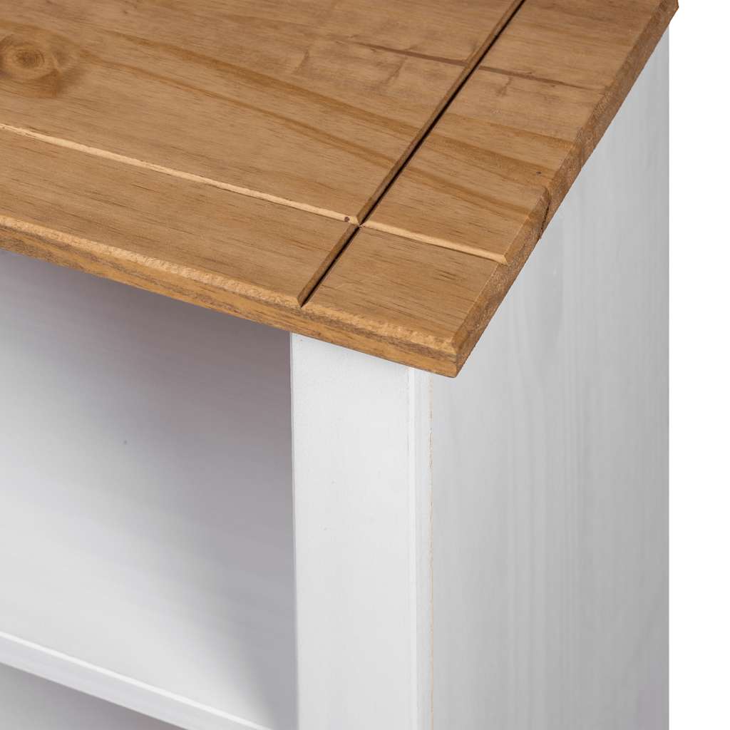 vidaXL Bookcase White 80x35x110 cm Solid Pine Wood Panama Range