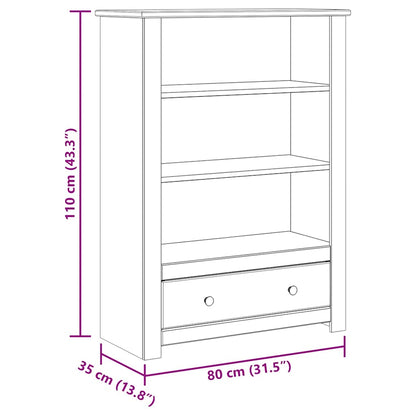 vidaXL Bookcase White 80x35x110 cm Solid Pine Wood Panama Range