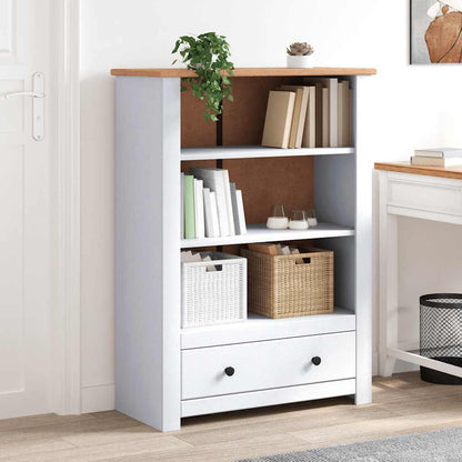 vidaXL Bookcase White 80x35x110 cm Solid Pine Wood Panama Range