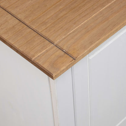 vidaXL TV Cabinet White 120x40x50 cm Solid Pine Wood Panama Range
