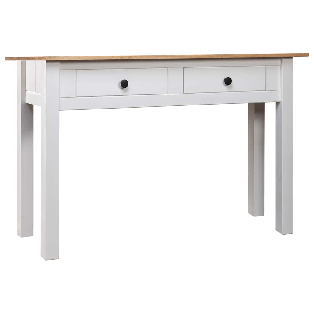 282681 vidaXL Console Table White 110x40x72 cm Solid Pine Wood Panama Range