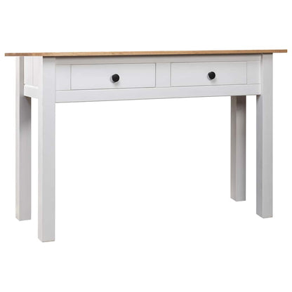 282681 vidaXL Console Table White 110x40x72 cm Solid Pine Wood Panama Range