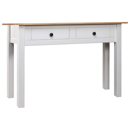 282681 vidaXL Console Table White 110x40x72 cm Solid Pine Wood Panama Range