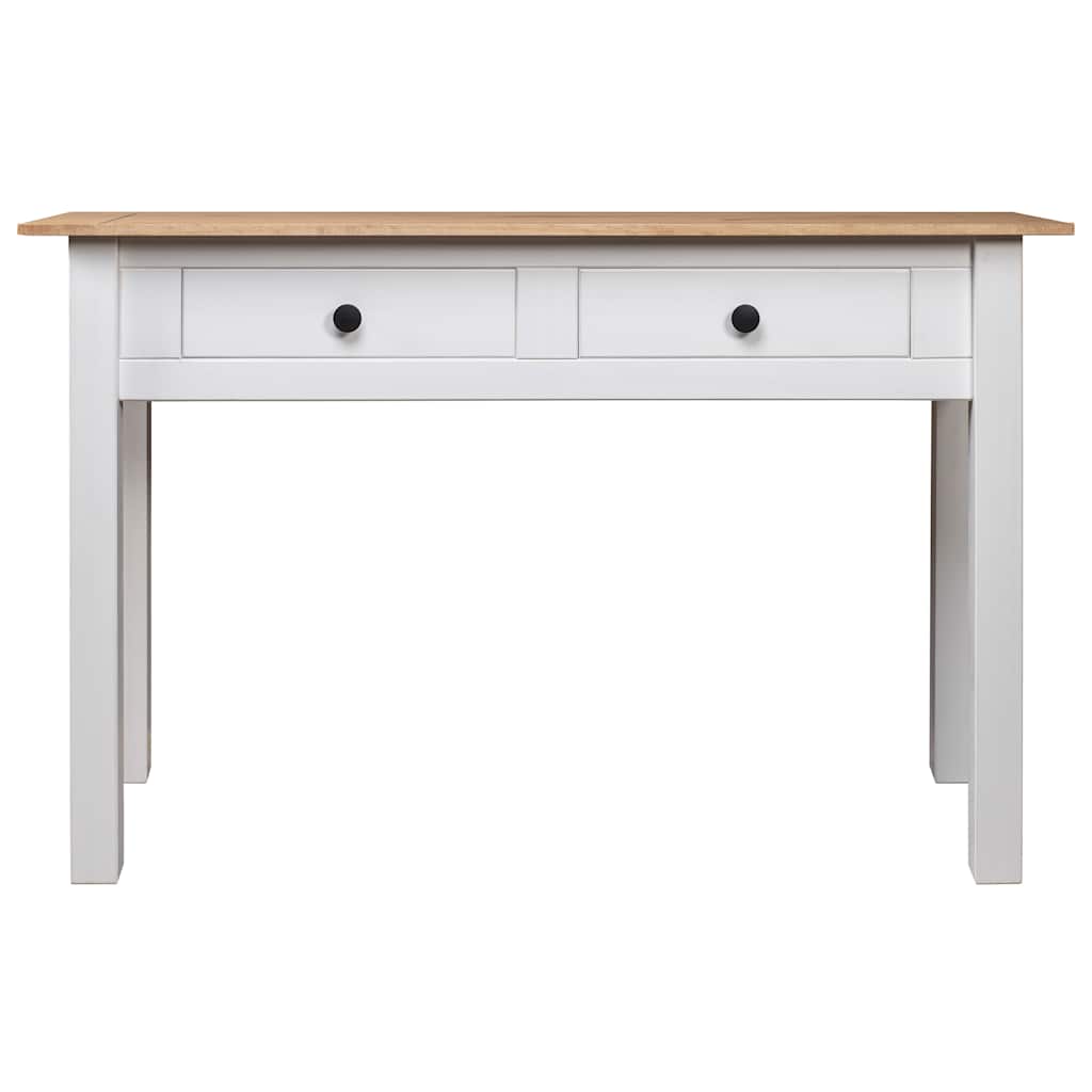 282681 vidaXL Console Table White 110x40x72 cm Solid Pine Wood Panama Range