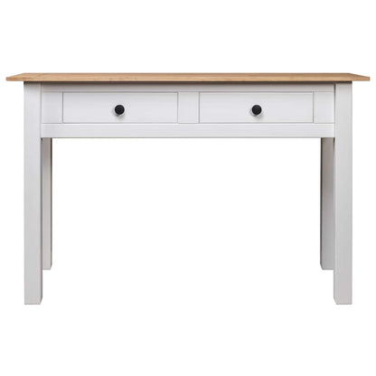 282681 vidaXL Console Table White 110x40x72 cm Solid Pine Wood Panama Range