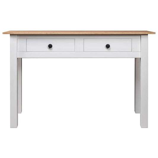 282681 vidaXL Console Table White 110x40x72 cm Solid Pine Wood Panama Range