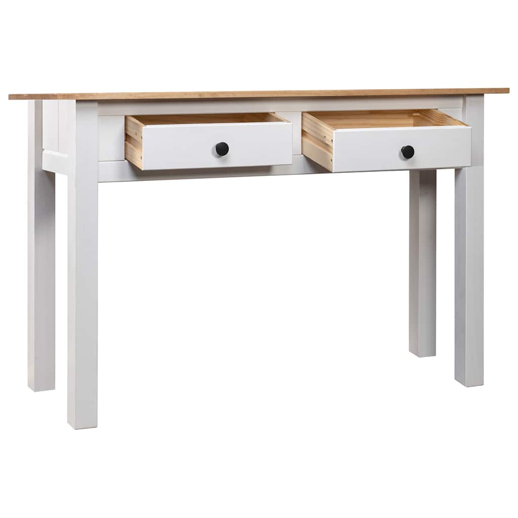 282681 vidaXL Console Table White 110x40x72 cm Solid Pine Wood Panama Range