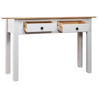 282681 vidaXL Console Table White 110x40x72 cm Solid Pine Wood Panama Range