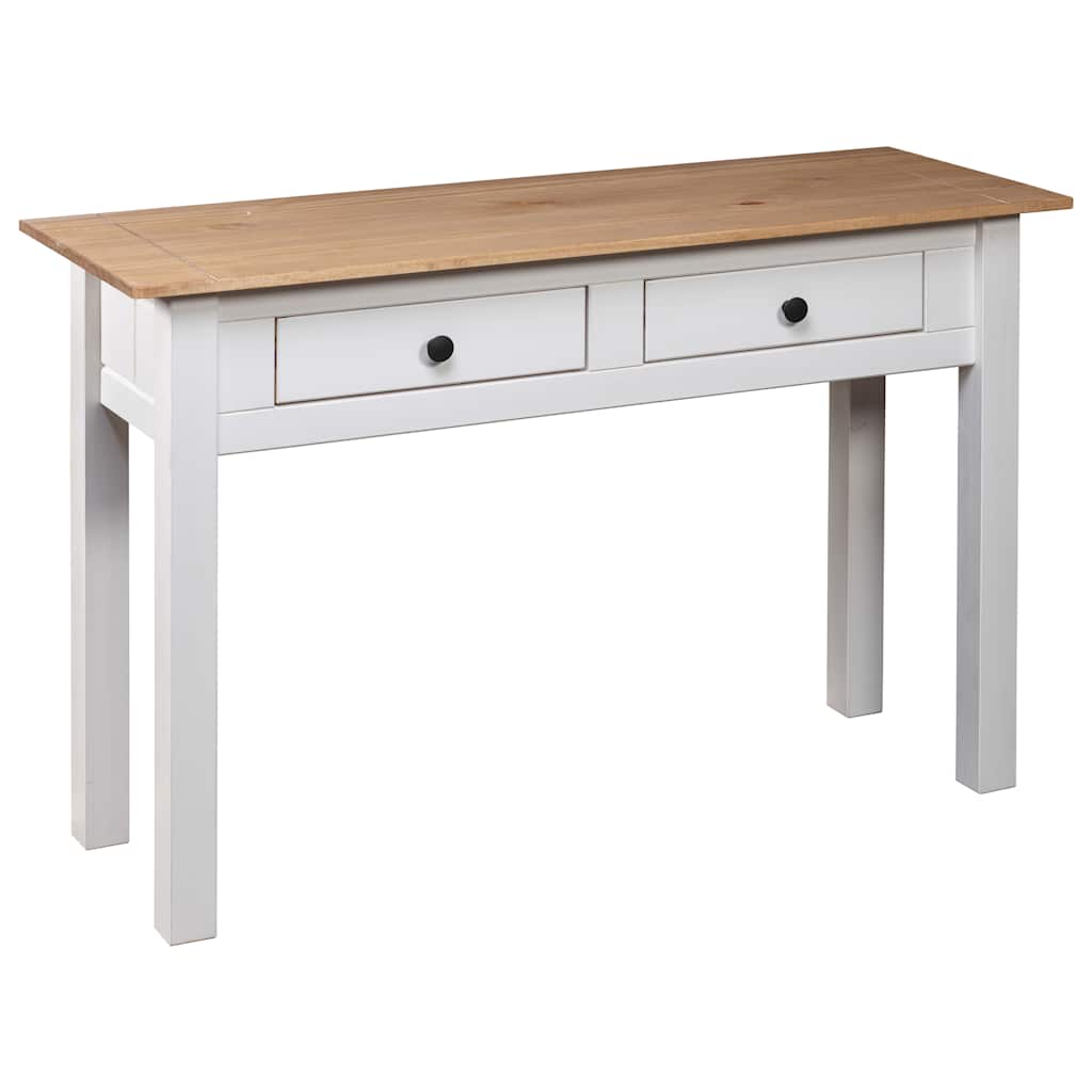 282681 vidaXL Console Table White 110x40x72 cm Solid Pine Wood Panama Range