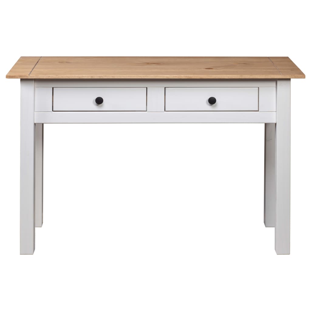 282681 vidaXL Console Table White 110x40x72 cm Solid Pine Wood Panama Range