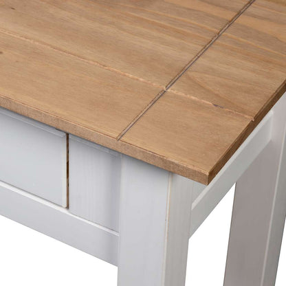 282681 vidaXL Console Table White 110x40x72 cm Solid Pine Wood Panama Range