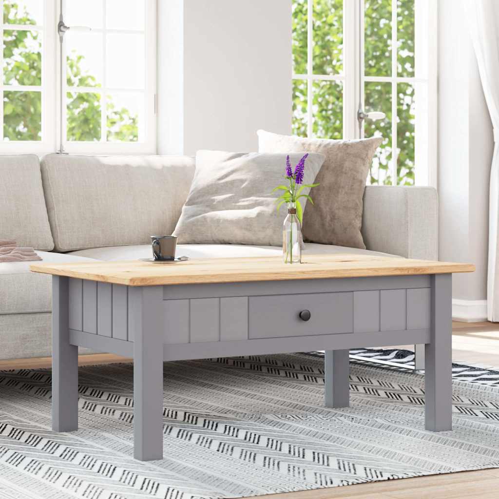 282683 vidaXL Coffee Table Grey 100x60x43,5 cm Solid Pine Wood Panama Range