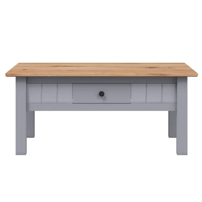 vidaXL Coffee Table Grey 100x60x43.5 cm Solid Pine Wood Panama Range