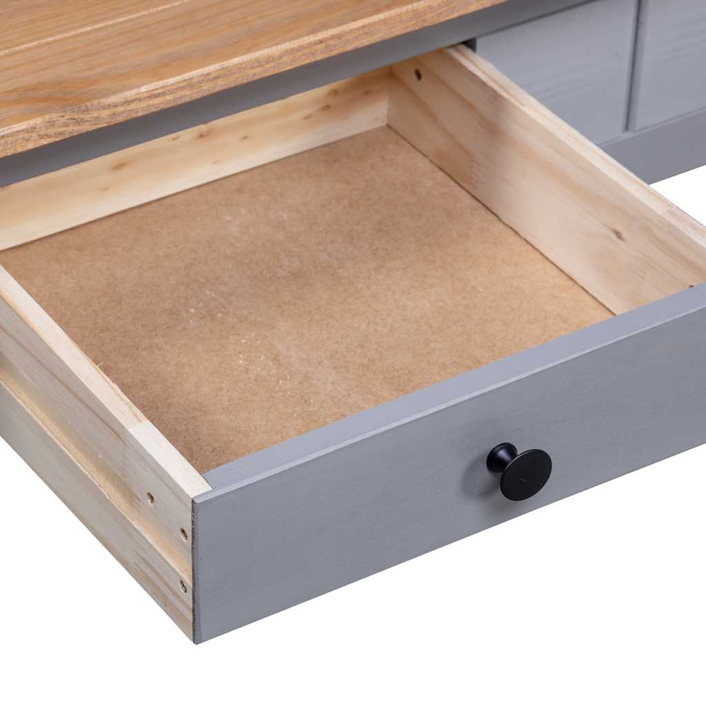 vidaXL Coffee Table Grey 100x60x43.5 cm Solid Pine Wood Panama Range