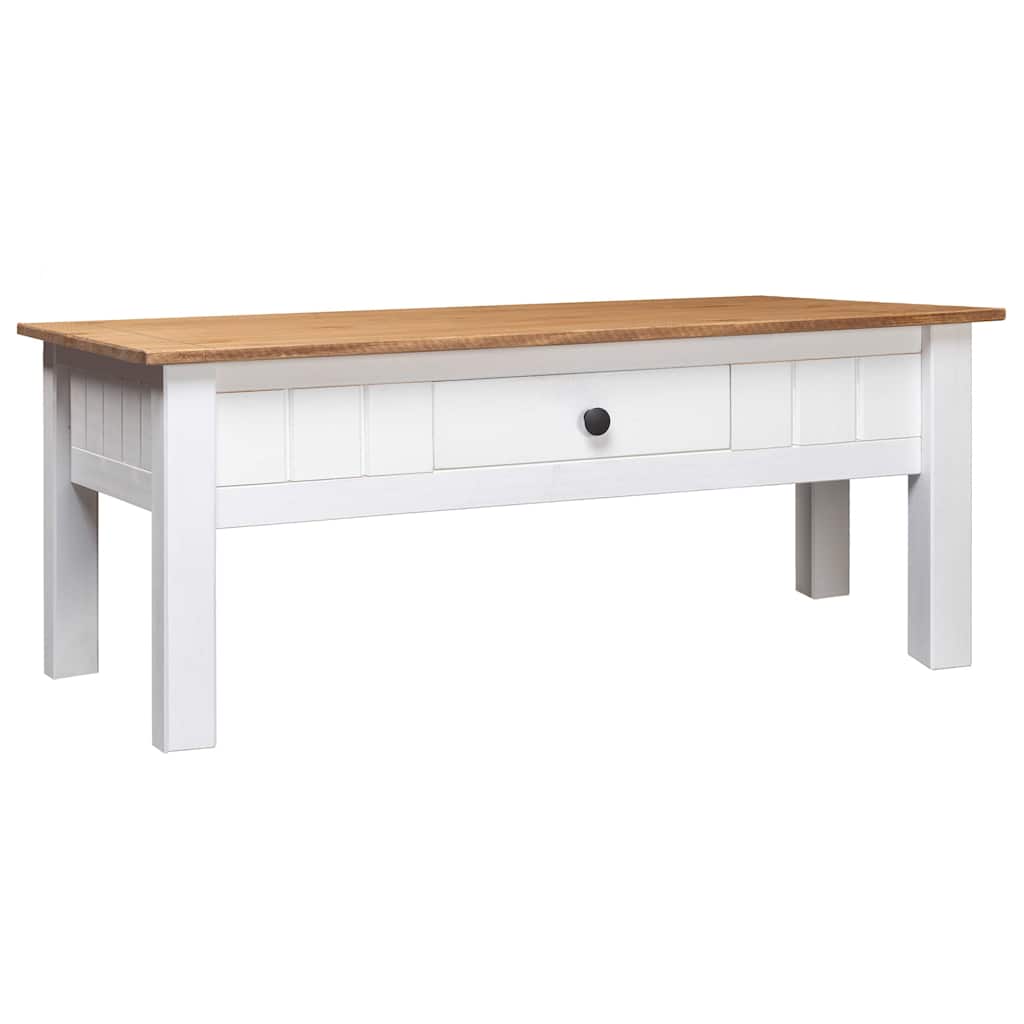 vidaXL Coffee Table White 100x60x45 cm Solid Pine Wood Panama Range