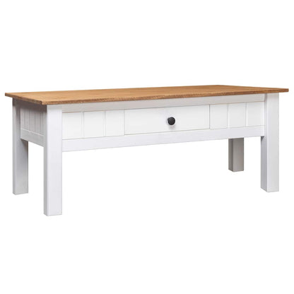 vidaXL Coffee Table White 100x60x45 cm Solid Pine Wood Panama Range