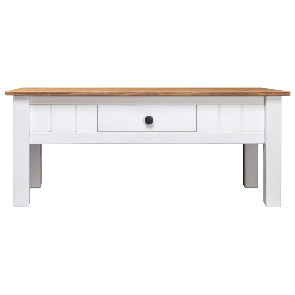 vidaXL Coffee Table White 100x60x45 cm Solid Pine Wood Panama Range