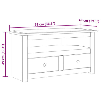 vidaXL Corner TV Cabinet 93x49x49 cm Solid Pine Panama Range