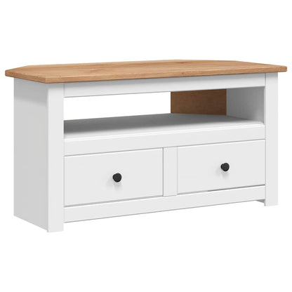 vidaXL Corner TV Cabinet White 93x49x49 cm Solid Pine Panama Range